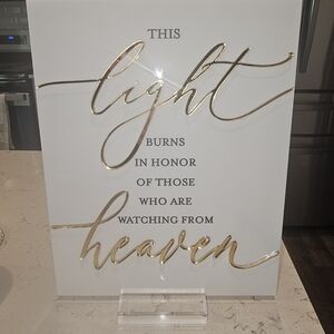 Gold and White Memorial Sign